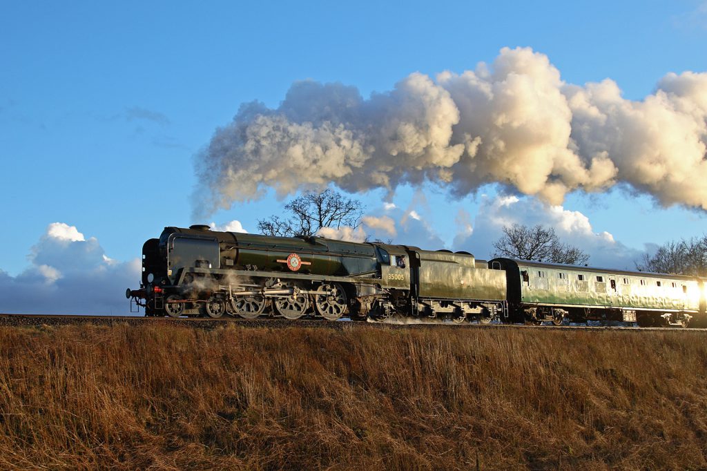 Colour photograph of the Canadian Pacific steam train on the move