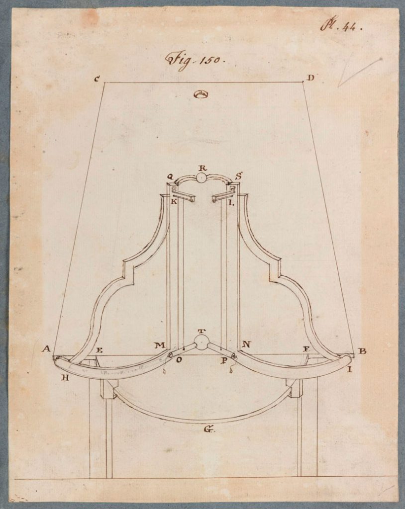 Ink sketch of an instrument for experiments with compound collisions