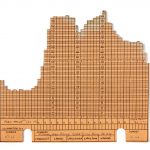 Colour photograph of an individual chart card from a 1950s three dimensional chart showing electricity demand over time