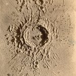 A top down view of a plaster model of a crater entitled Copernicus