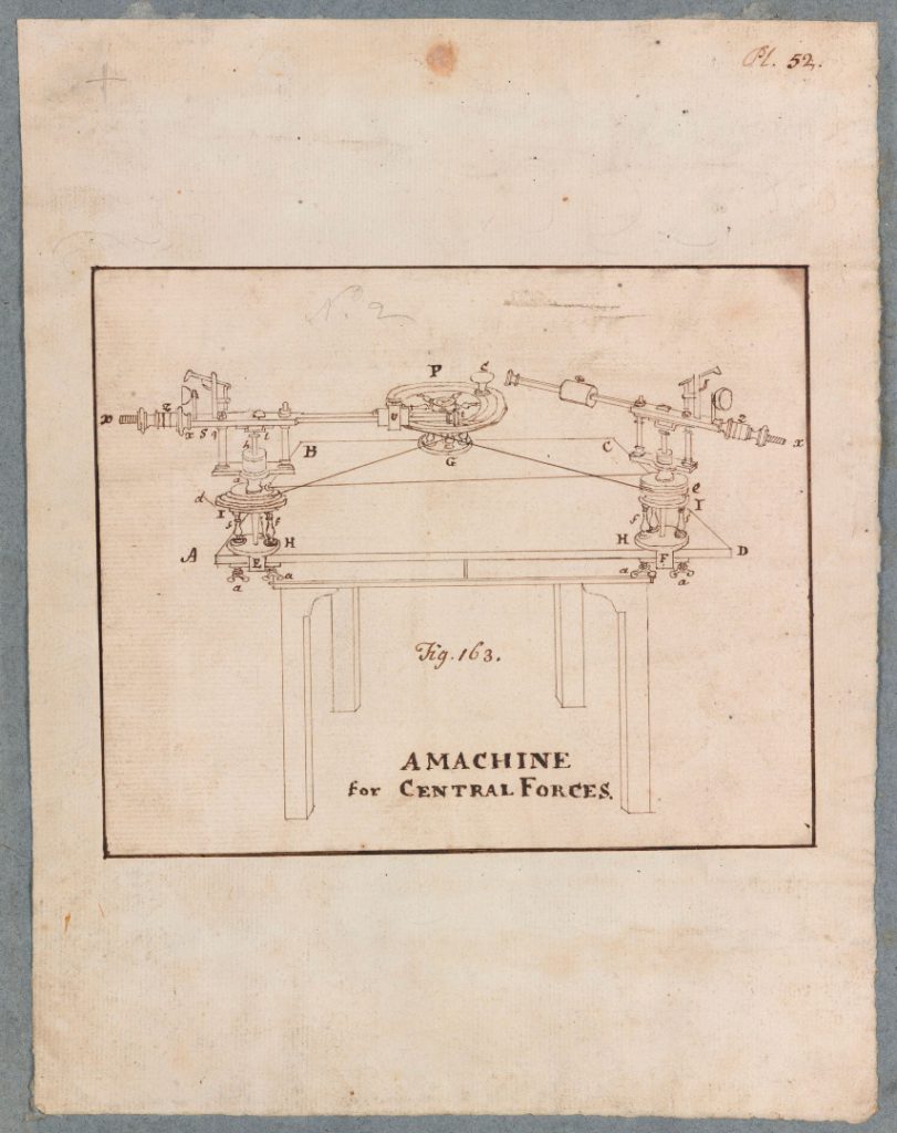 Ink sketch of a machine for central forces