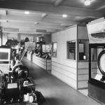 Black and white photograph of the Museums noise abatement exhibition in 1935