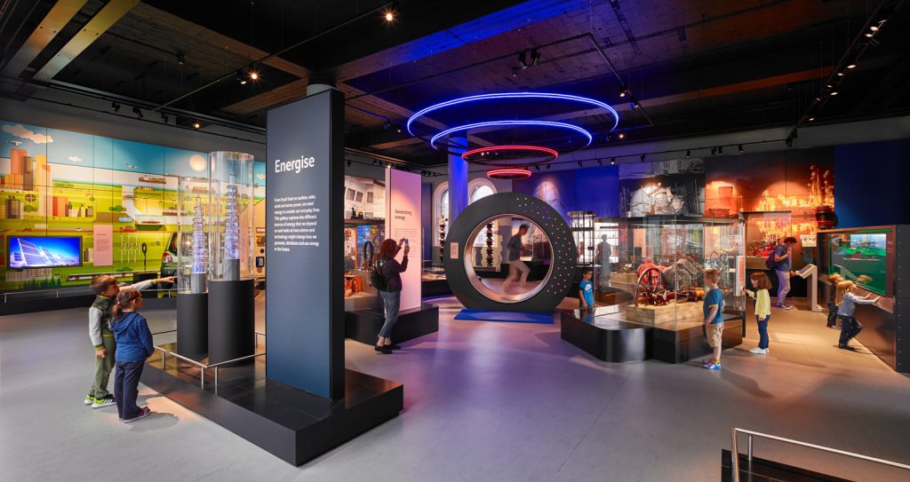Colour photograph of the Energise gallery in the National Museum of Scotland