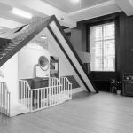 Black and white photograph of the entrance to the Trumpet Shall Sound phonograph exhibition at the Science Museum London