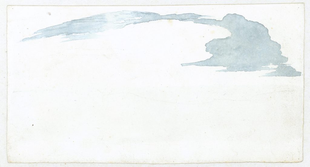 Simple watercolour painting in blue of a cloud