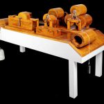 Colour photograph of a friction experiment model from a design by Da Vinci