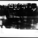 Glass plate etching produced using the ear phonautograph