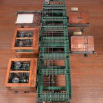 Colour photograph of a differential analyser machine on display