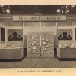 Photograph on an anti noise league information stand from 1935