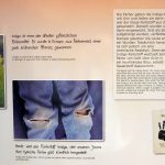 Colour photograph of an exhibition panel about the colour indigo