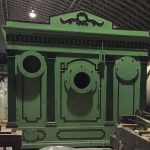 Colour photograph of a town hall type station gas meter in the museum collections