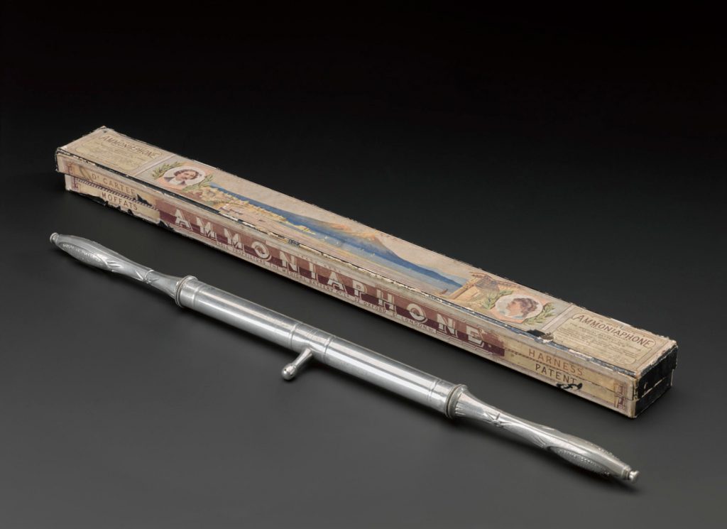 Colour photograph of an ammoniaphone. A 19 century instrument designed to help singers and public speakers improve the quality of their voice