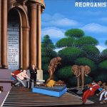 Oil painting depicting the struggle between a museum and a local population to retain cultural artefacts