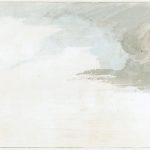 Grey and blue watercolour painting of a cloud formation