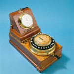 Colour photograph of Charles Wheatstone?s ABC instrument from 1860 which combined the Communicator and Indicator into a single instrument. This instrument is stamped General Post Office