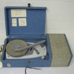 Colour photograph of a portable record player