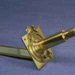 Colour photograph of a robustly made brass solar microscope