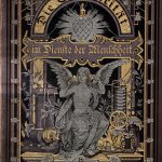 Poster in German depicting an angel figure holding electrical connectors