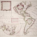World sea chart from 1702 showing the Americas and lines of equal magnetic variation