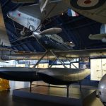 Colour photograph of the Supermarine S6B aircraft in the Science Museum Flight Gallery