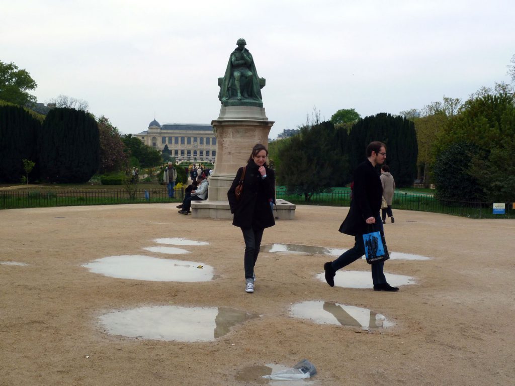 Metallic statue of Jean-Baptiste Lamarck