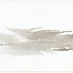 Grey and blue watercolour painting of a cloud formation