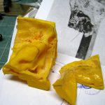 Colour photograph of a 3D printed section of the human ear