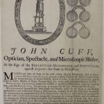 Advertising leaflet for John Cuff Optician Spectacle and Microscope maker