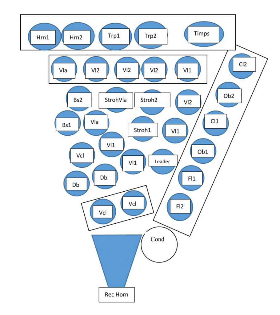 A diagram of the set-up for acoustic recording