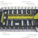 Computer generated top down view of an exhibition space