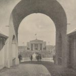 Black and white photograph of the Grand British Government Pavilion