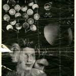 Newspaper clipping showing a triple exposure photograph that shows Lady Janet Shipton flinching from light