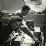 Black and white photograph of William Grey Walter and Vivian Dovey at the BNI