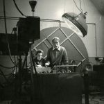 Black and white photograph of William Grey Walter and Vivian Dovey at the BNI