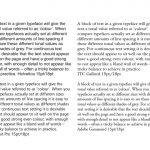 A comparative illustration showing the effect on the overall colour of the text achieved by selecting four different typefaces