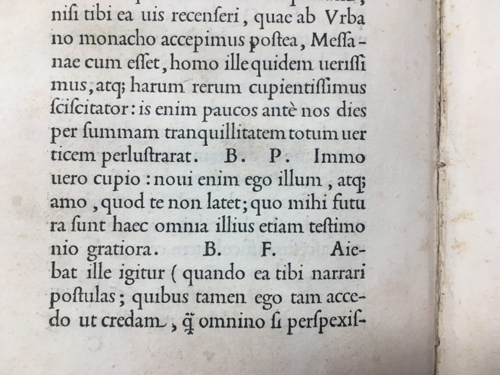 Example of original roman text typeface