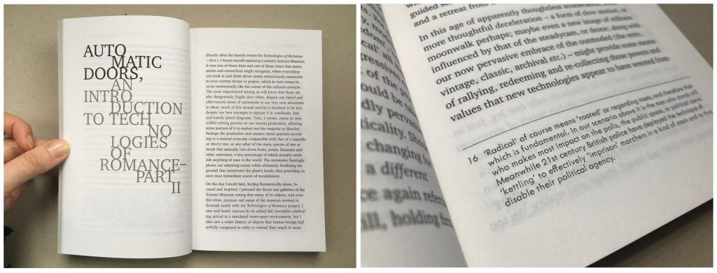 Photographs of the typeface used for Paul O Kanes Technologies of Romance two