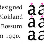 Beowolf typeface showing that each character repeats its shape after ten variations