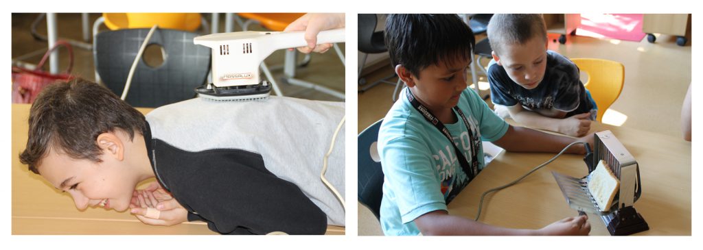 A photograph of children at a visit to the open-day care facility