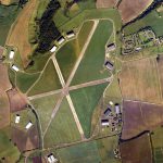 Aerial view of the object storage buildings and land at Wroughton