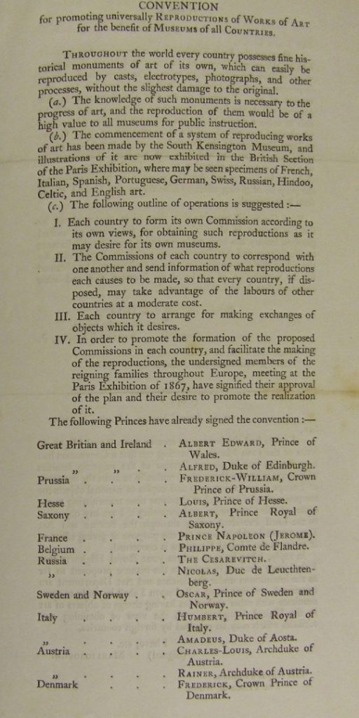 The ?Convention for promoting universally Reproductions of Works of Art for the benefit of Museums of all countries?