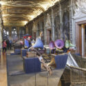 Colour photograph of exhibits in the Art or Sound exhibition within the Fondazione Prada museum in Venice