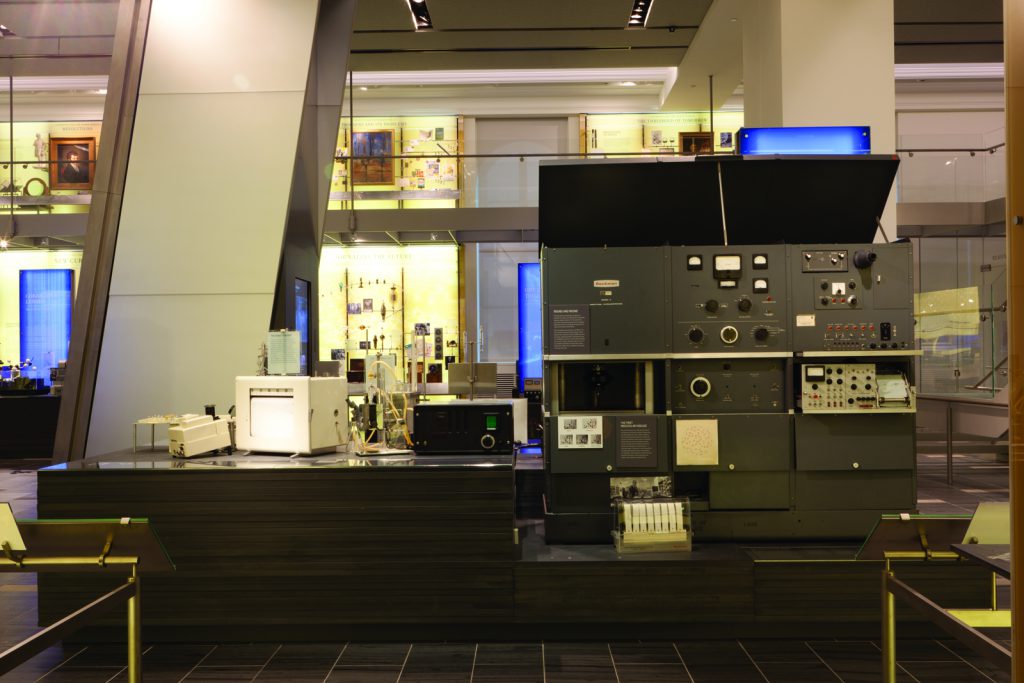 Colour photograph of an ultracentrifuge on display in the Chemical Heritage Foundation