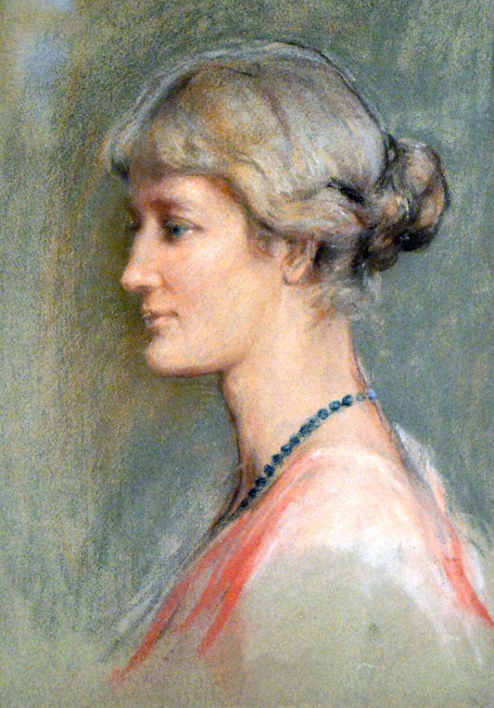 Pastel portrait illustration of Blanche Thornycroft