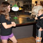 Colour photograph of two young children volunteering as guides at the museum