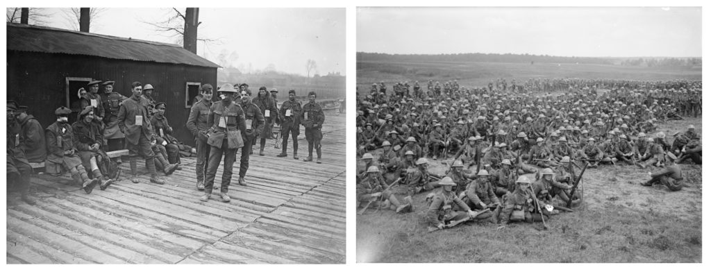 Black and white photographs of wounded Great War soldiers