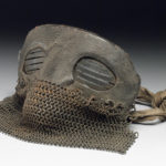 Colour photograph of a tank crew protective mask