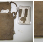 Colour photograph of a gas mask haversack