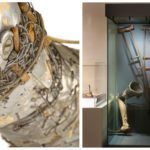 Colour photograph of an artificial leg on display in the gallery