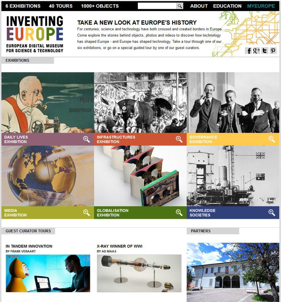 Screenshot of the Inventing Europe website